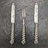 British Antique Solid Silver Handle Cutlery (Knife x2 Fork x1) MARTIN HALL